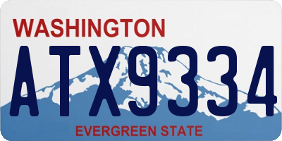 WA license plate ATX9334