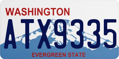 WA license plate ATX9335