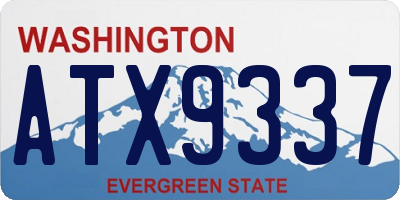WA license plate ATX9337