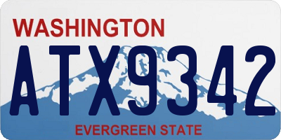WA license plate ATX9342