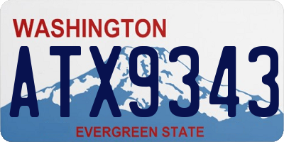 WA license plate ATX9343