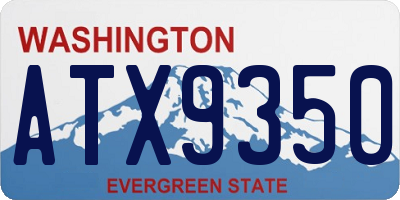 WA license plate ATX9350