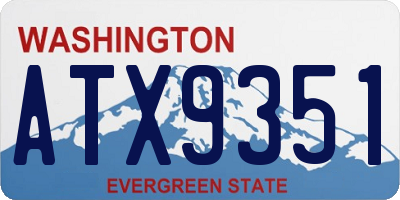 WA license plate ATX9351