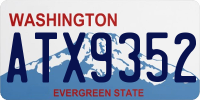 WA license plate ATX9352