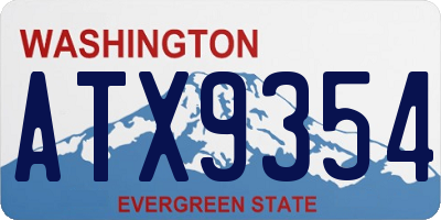WA license plate ATX9354