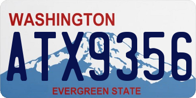 WA license plate ATX9356