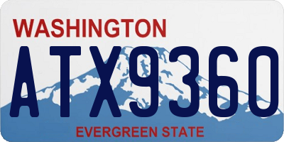 WA license plate ATX9360