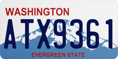 WA license plate ATX9361