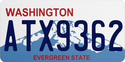 WA license plate ATX9362