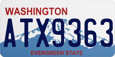 WA license plate ATX9363