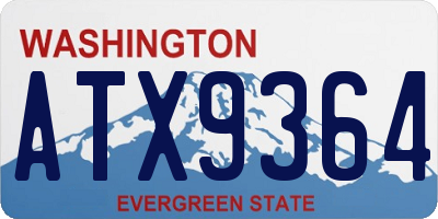 WA license plate ATX9364