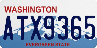 WA license plate ATX9365