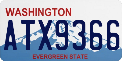 WA license plate ATX9366