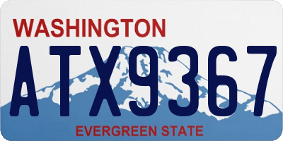 WA license plate ATX9367