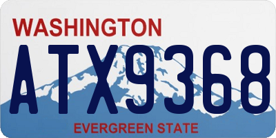 WA license plate ATX9368
