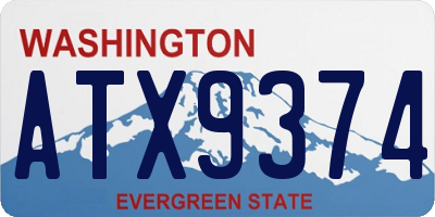 WA license plate ATX9374