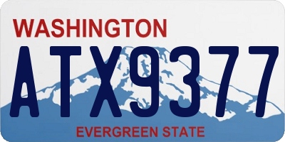 WA license plate ATX9377