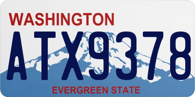 WA license plate ATX9378