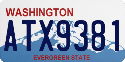 WA license plate ATX9381