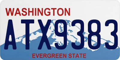 WA license plate ATX9383
