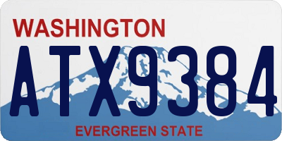WA license plate ATX9384