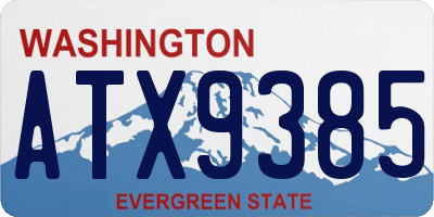 WA license plate ATX9385