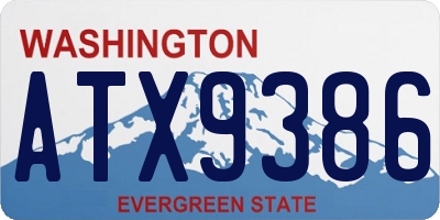 WA license plate ATX9386