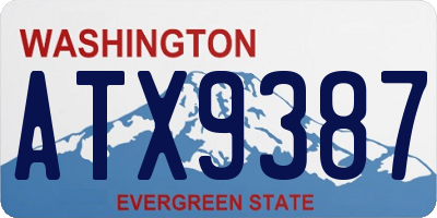 WA license plate ATX9387