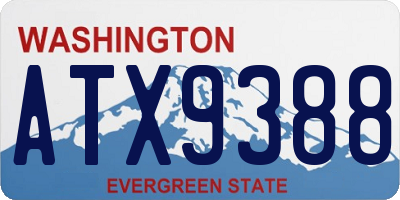 WA license plate ATX9388