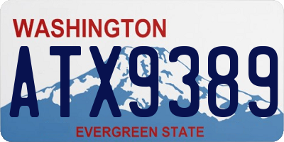 WA license plate ATX9389