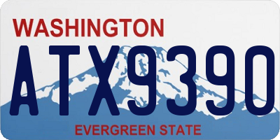 WA license plate ATX9390