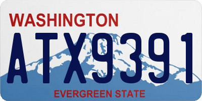 WA license plate ATX9391