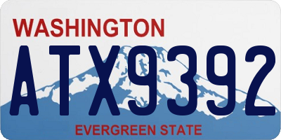 WA license plate ATX9392