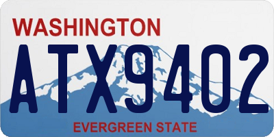 WA license plate ATX9402