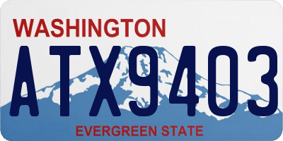WA license plate ATX9403