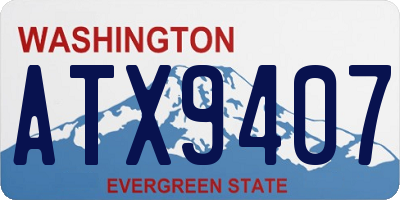 WA license plate ATX9407
