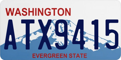 WA license plate ATX9415