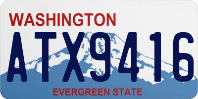WA license plate ATX9416