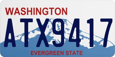 WA license plate ATX9417