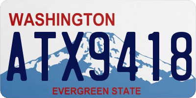 WA license plate ATX9418