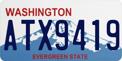 WA license plate ATX9419