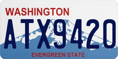 WA license plate ATX9420