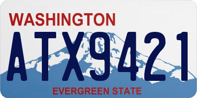 WA license plate ATX9421