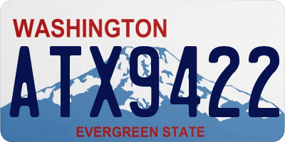 WA license plate ATX9422