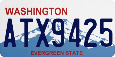 WA license plate ATX9425