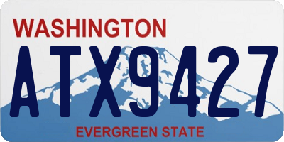 WA license plate ATX9427