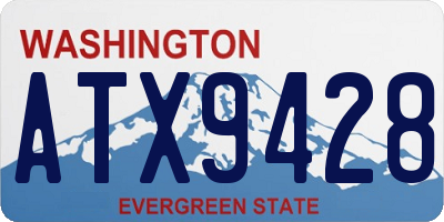 WA license plate ATX9428