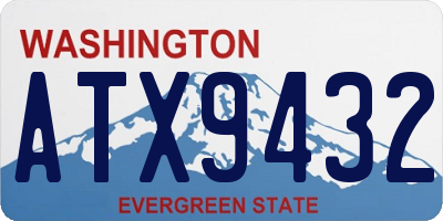 WA license plate ATX9432