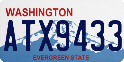 WA license plate ATX9433