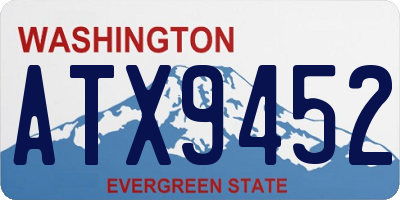 WA license plate ATX9452